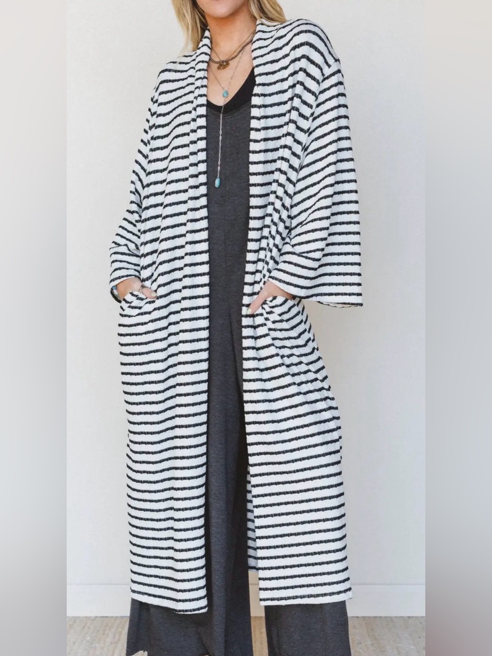 Three Bird Nest stripe duster cardigan